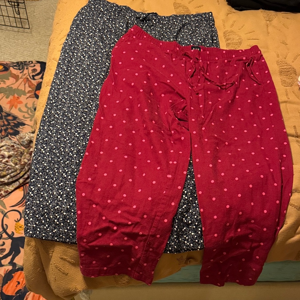 GAP Kids Red Polka Dot and Blue Floral Joggers